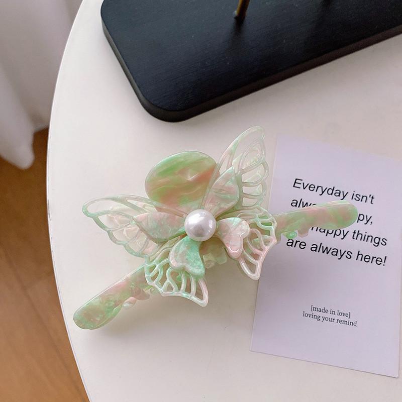 

Elegant Butterfly Design Large Hair Claw Clip Made Of Acetate For Stylish Hairdos Green12cm