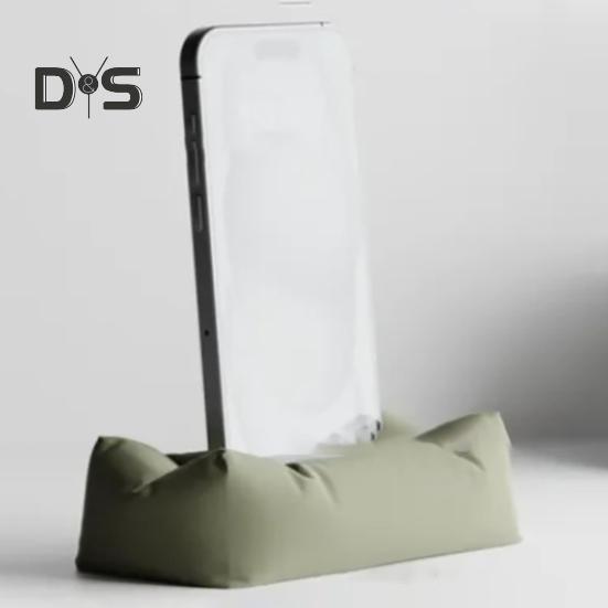 Pillow Shaped Phone Holder 3D Printed Pillow Phone Stand Portable Smartphone Holder with Charging Slot for Home Office Travel