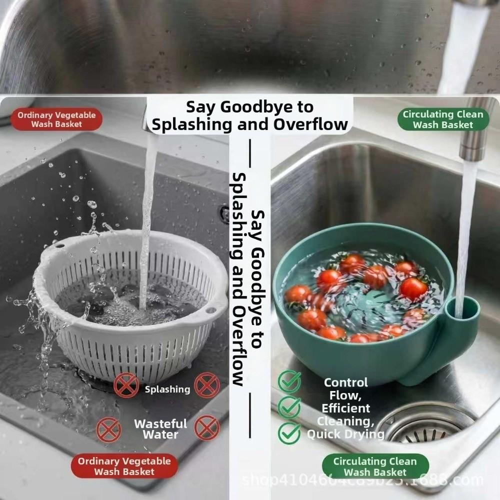 Self Spinning Berry Washing Bowl Swirling Design Kitchen Colander Vegetable Washer Kitchen Use