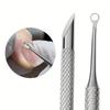 Stainless Steel Multi-Functional Dead Light Beige Remover & Cuticle Pusher Portable Nail Care Tool for Manicure Pedicure