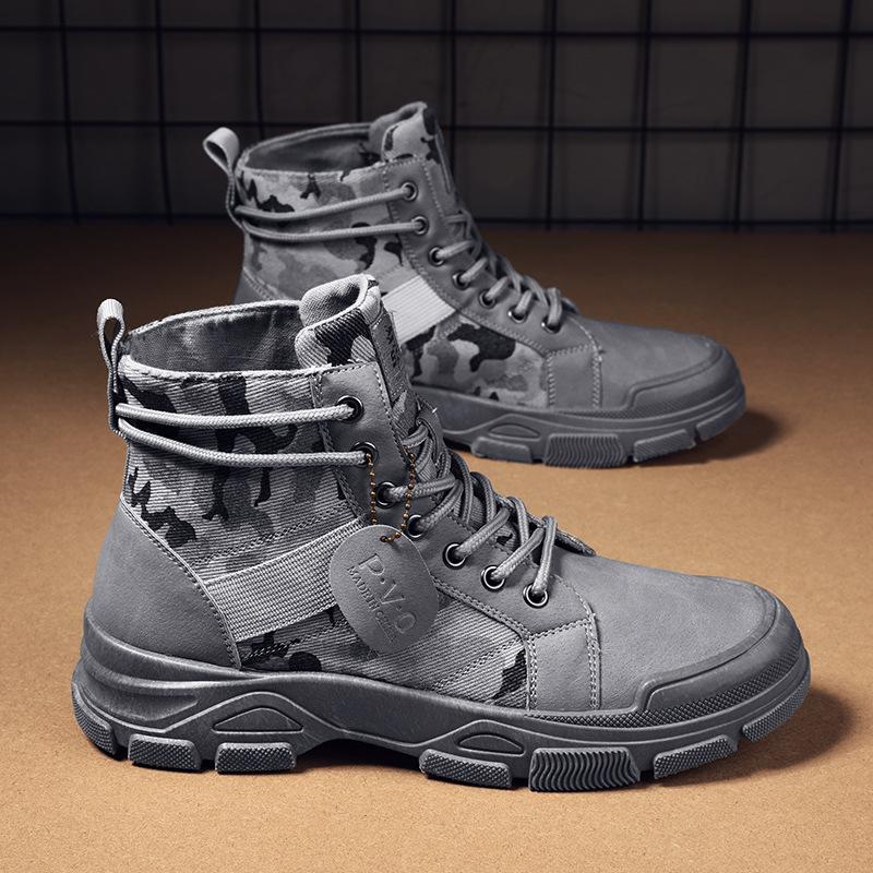 Trendy Outdoorové Maskáčové Pánské Martensky - Čtyřsezónní, Velké Velikosti, Plus Samet, Zesílené