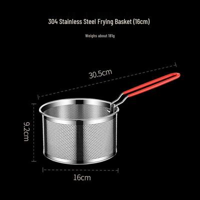 Shangqi 16cm 304 Edelstahl Frittierkorb Sieb