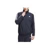 Adidas Logo Three Stripes Zip-Up Stand Collar Jacket Retro Sports Jacket Men Jacket Dark-Blue IK7336