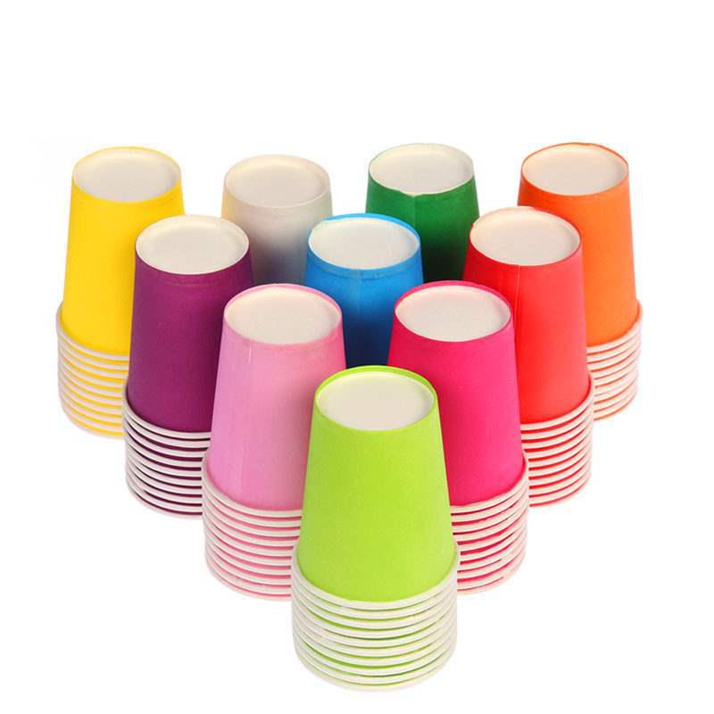 DIY Colored Paper Cups for Kids' Crafts – 10 Vibrant Colors, Thickened for Durability