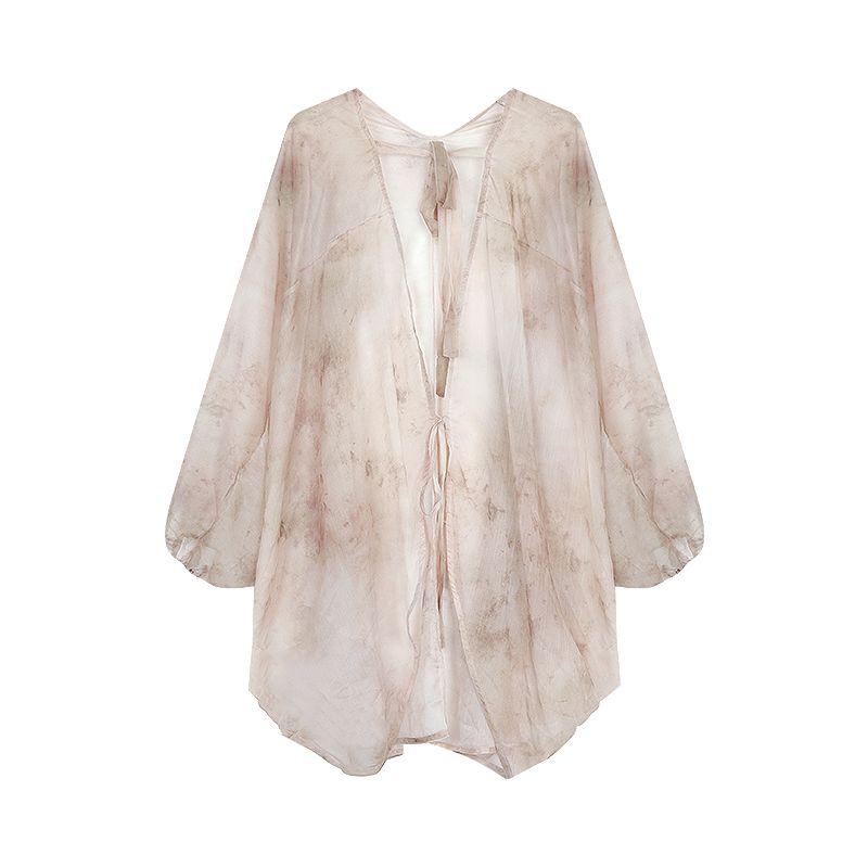 

Пэчворк Кумикуми Чонсам Рубашка Пальто Сетка Zen Cardigan One size