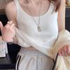 Sling Vest for Women with White Base Design and Ice Silk Knitted Sleeveless Top for Summer New Style for Wear