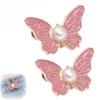 2Pcs Waist Butterfly Clips Reusable No Sew Pants Waist Tightener Buckle Clasp Detachable Butterfly Waist Cinching Button for Loose Jeans