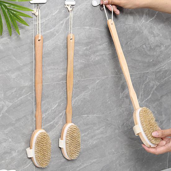 Bath Brush Long Handle Rich Bubbles Soft Bristles Fast Drying Detachable Handle Body Brush Bathing Tool