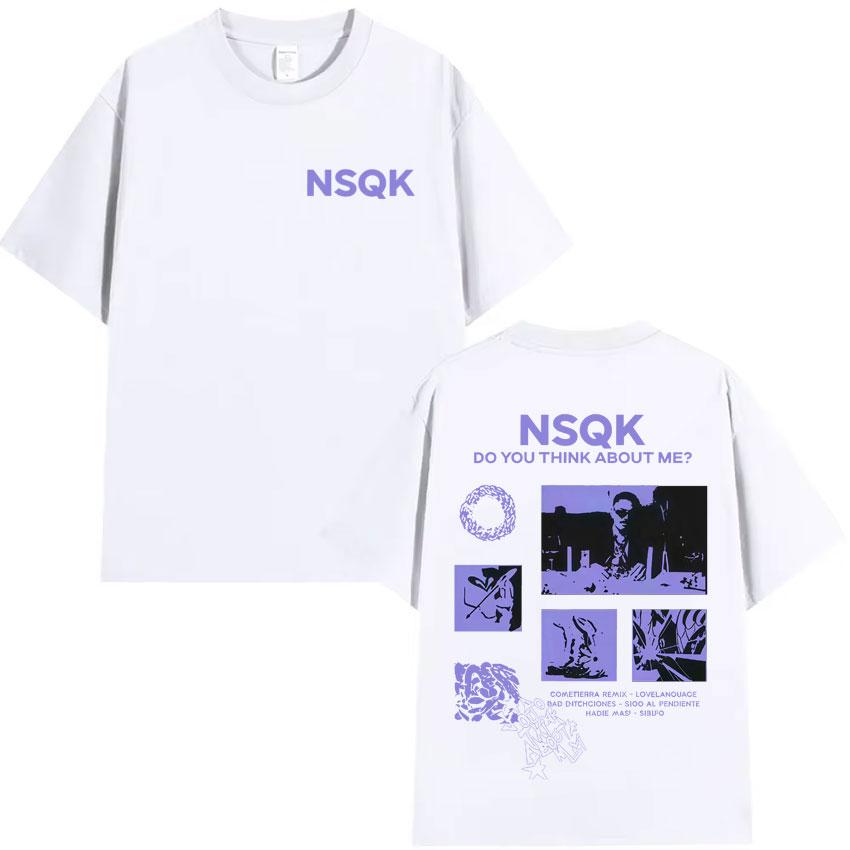 Rapper Nsqk Tour Do You Think about Me Harajuku Print Tshirt Hipster Mens Oversized Tee Shirt High Quality Loose Pop Y2K Tshrit