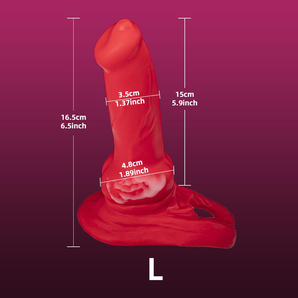 3 veľkosti Realistický psí uzol dildo Predlžovací návlek na penis Silikónový kondóm Dutý kryt na penis zväčšenie penisu kohútikový krúžok Sexuálne hračky pre mužov