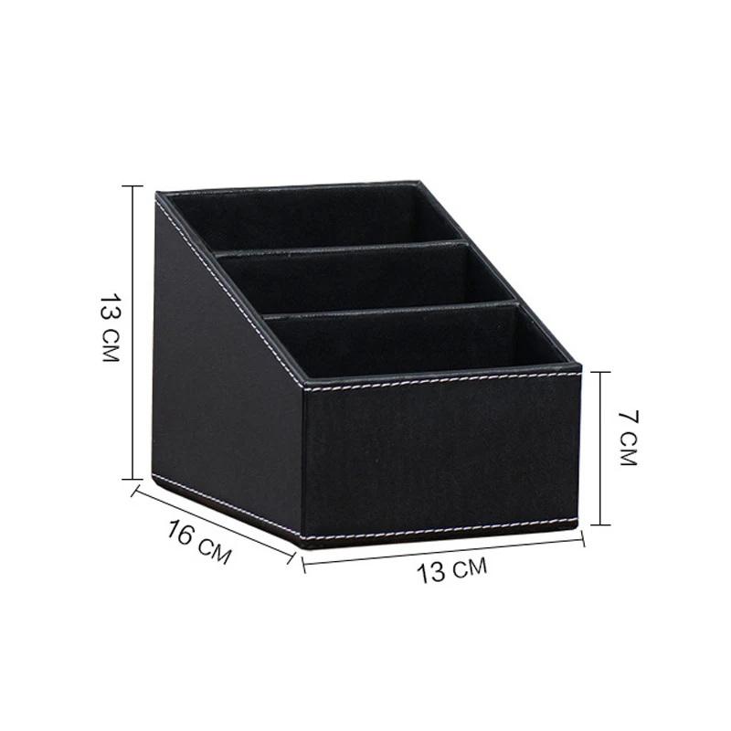 PU-Leder Fernbedienungshalter Schreibtisch-Organizer Aufbewahrungsbox Für TV-Zeitschrift Post Telefon Büro Sortiergitter Kosmetik Stiftehalter