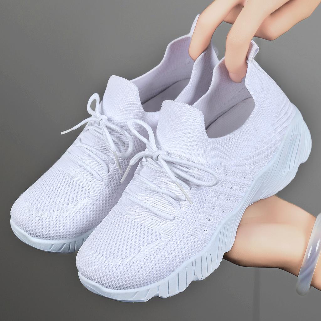 Plus Size Shoes for Women 36-41 Spring Autumn 2026 Women Mesh Breathable Comfortable Non-slip Platform Wedges Flats Sneakers