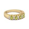 Peridot Oval Half Eternity Ring - Sterling Silver Gold Vermeil