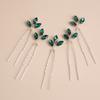 Elegant Green Crystal Bobby Hair Pins Alloy Material Bridal Wedding Hair Accessories for Brides Bridesmaids Women's Engagement