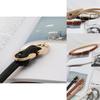 Fashion Womens Belt With Asymmetric Metal Buckle For Dress And Jeans