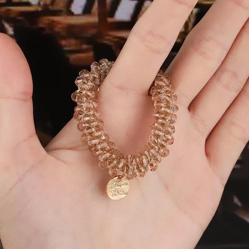 

Корейский стиль Ins жемчужные и кристальные веревки для волос и браслет - держатель для хвоста со стразами для девочек