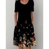Women Summer Vintage Floral Loose Sexy Ruffles Dress with Pocket