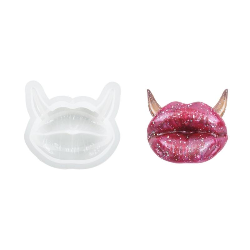 

Mouth Lip Shape Candle Silicone Mold for Hand-made Desk Decorations Gypsum Epoxy Resin Candle Silicone Baking Mould