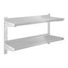Estante de pared doble de acero, ajustable, 80 cm