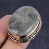 Black Rutile Handmade Copper Jewelry Ring Size 7 G6i03