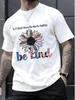 & WoCotton Graphic T-shirt - Be Kind Inspirational Quote & Colorful Sunflower Print