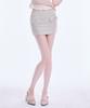 Akeumeseodeu Tweed Flap Detail Mini Skirt (Beige)