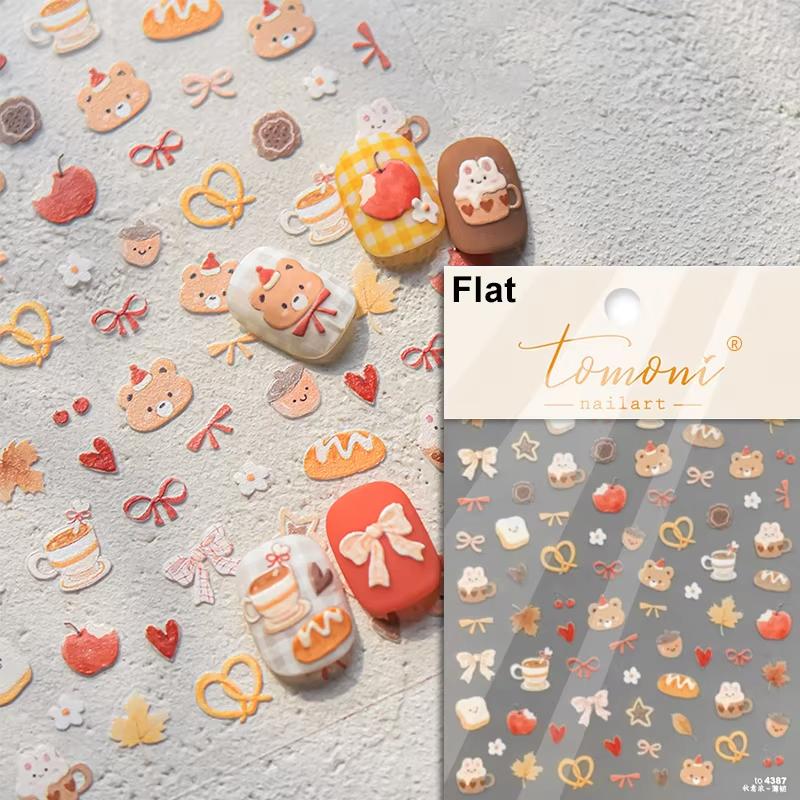 Lovely Strawberry Rabbit Cartoon 5D Embossed Reliefs Self Adhesive Nail Art Decorations Stickers 3D Manicure Decals