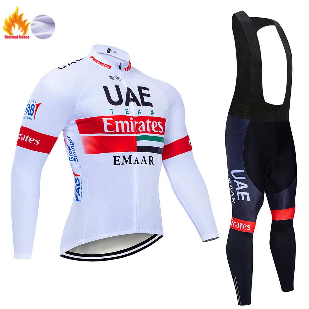 2026 Winter Warm Cycling Clothing Set Fleece Men's UAE Winter Cycling Sets Warm Long-sleeved Suit Soad Bike Bicycle Overalls Riding Suit