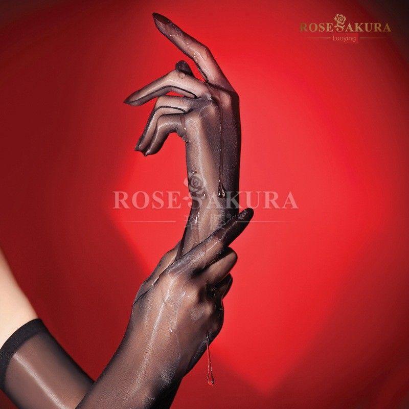 

Sakura 8475 Stockings Gloves Soft Light Cicada Wing Yarn Finger Division Hand Silk Fashion Silky Dense Shiny Smooth Jade Finger Black 8475