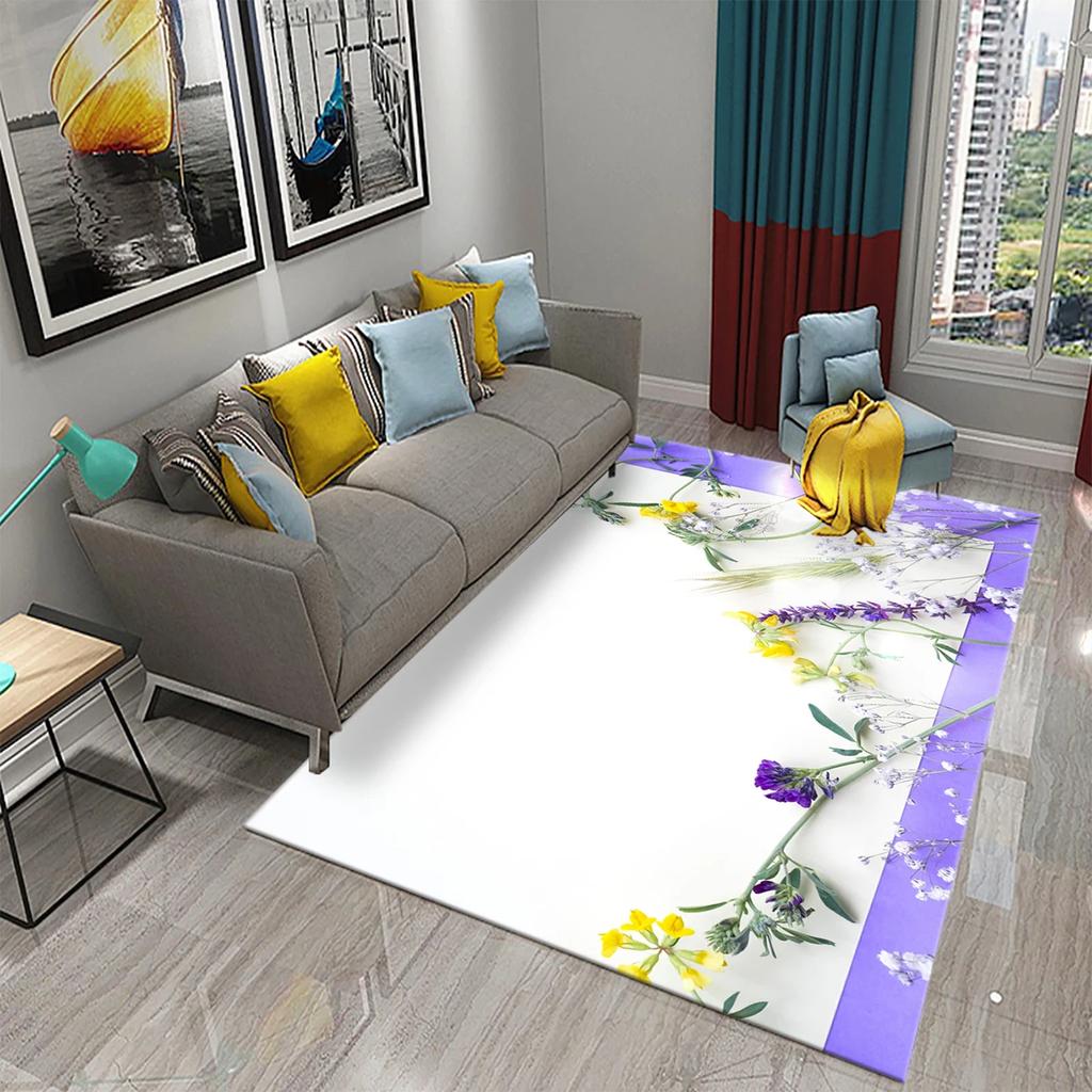 Dielen und Blumen Teppichbrett Blumiger Teppich Retro Landhausstil Rechteckige Bereichsteppiche Yogamatten Schlafzimmer Wohnzimmer Dekor Fußmatte