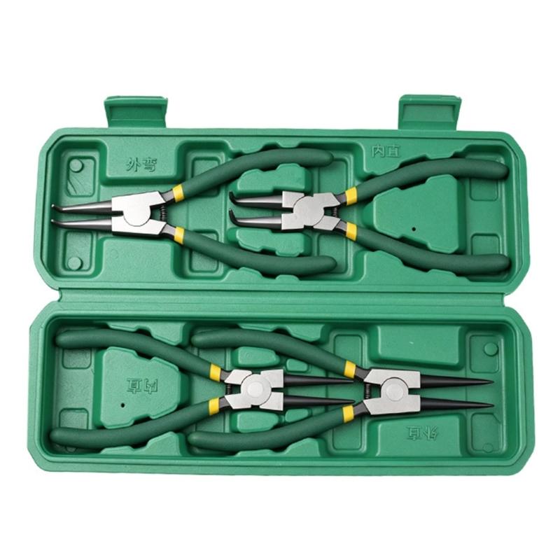 7inch Carbon Steel Circlip Pliers for Equipment Service with Coated Grip and Internal External Operation for Maintenance
