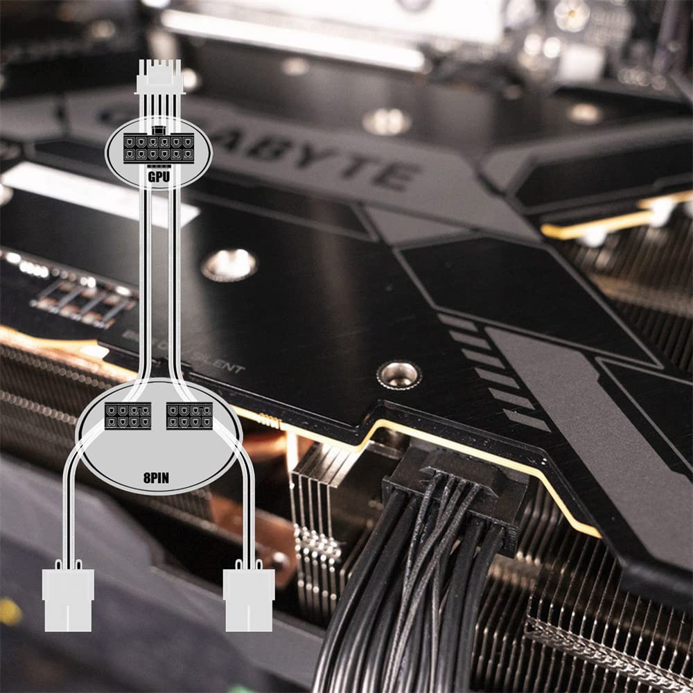 Cablecc 12VHPWR Power Modular Cable for Dual ATX 8Pin 3080 3090TI PSU 16Pin Graphics Card ATX3.0 PCI-E 5.0 12+4P