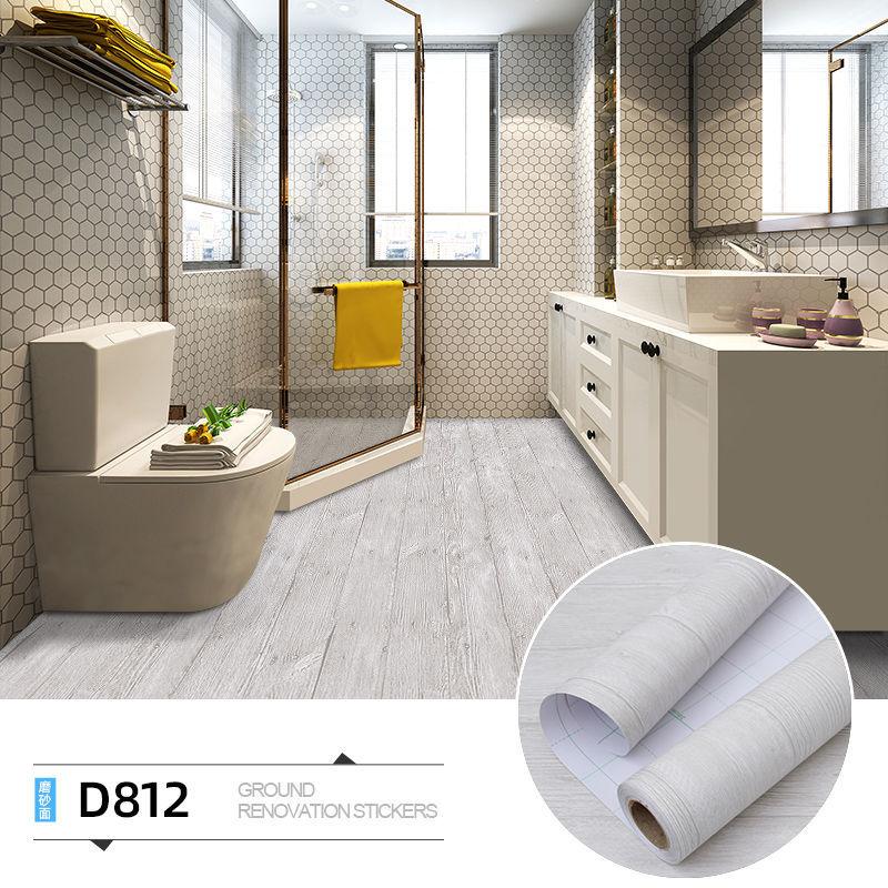 Adhesivo Autoadhesivo para Baldosas de Piso Impermeable Antideslizante Removible PVC Decoración para Baño Cocina Sala de Estar Película para Piso Peel and Stick