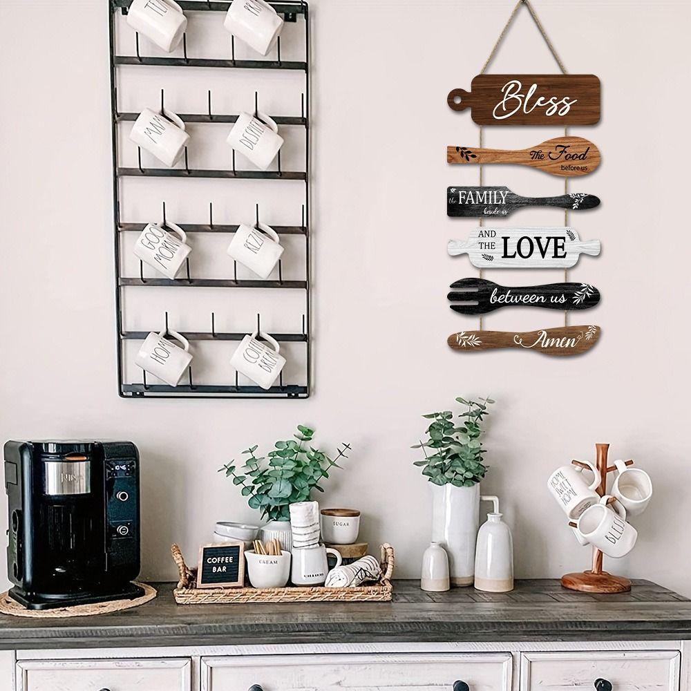 Bless The Food Before Us Wall Art Wooden Hanging Sign Large Wall Hanging Tag  Dining Room Bedroom