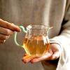 250ml High Borosilicate Glass Tea Pitcher Fair Mug with Imitation Jade Handle Heat Resistant Tea Ceremony Chahai Kungfu Tea Set