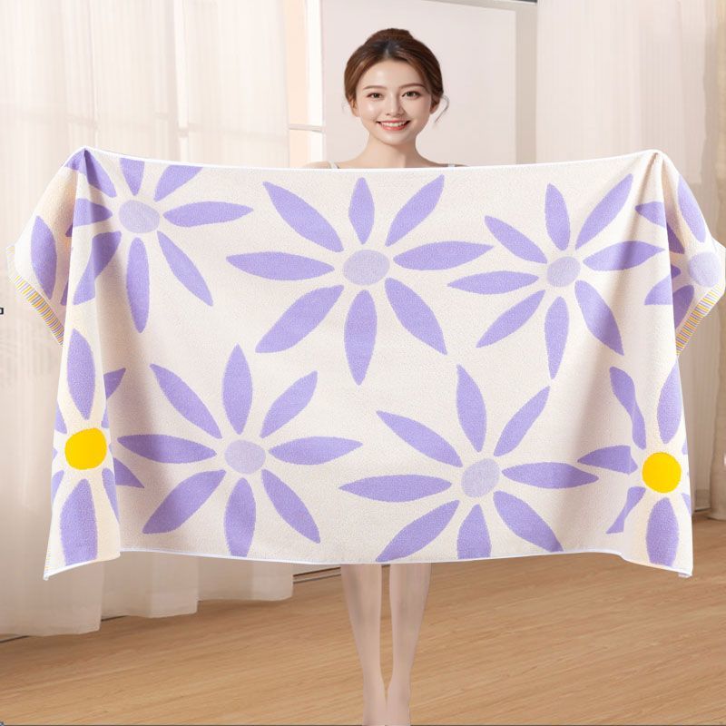 Dandelion pattern bath towel adult cotton soft absorbent men and women special bath wrap large towel household items
