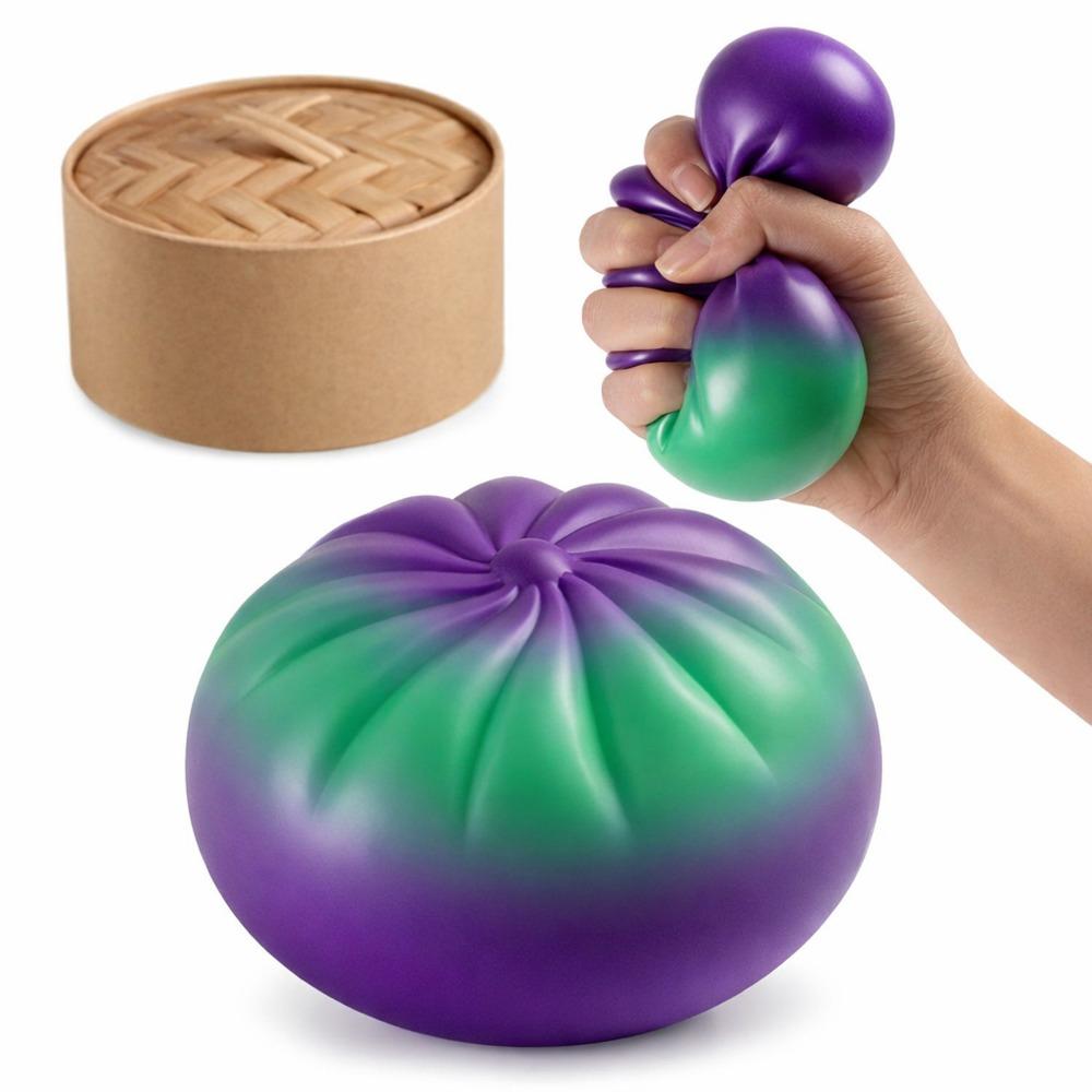 Food Shape Steamed Bun Squeeze Toy Soft Cute Fidget Sensory Toy Dumplings Squishy Toy Party Favors Style F