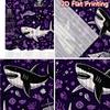 2D FLAT PRINTING 2pcs Curtains (Without Rod) Halloween Pirate Sea Adventure Chic Print Curtains Machine Washable Fabric Curtains