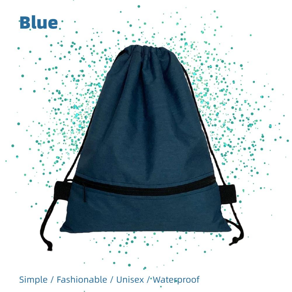 Waterproof Drawstring Backpack Lightweight Sports Gym Sack with Pouch, Casual School Bag for Teens Adults