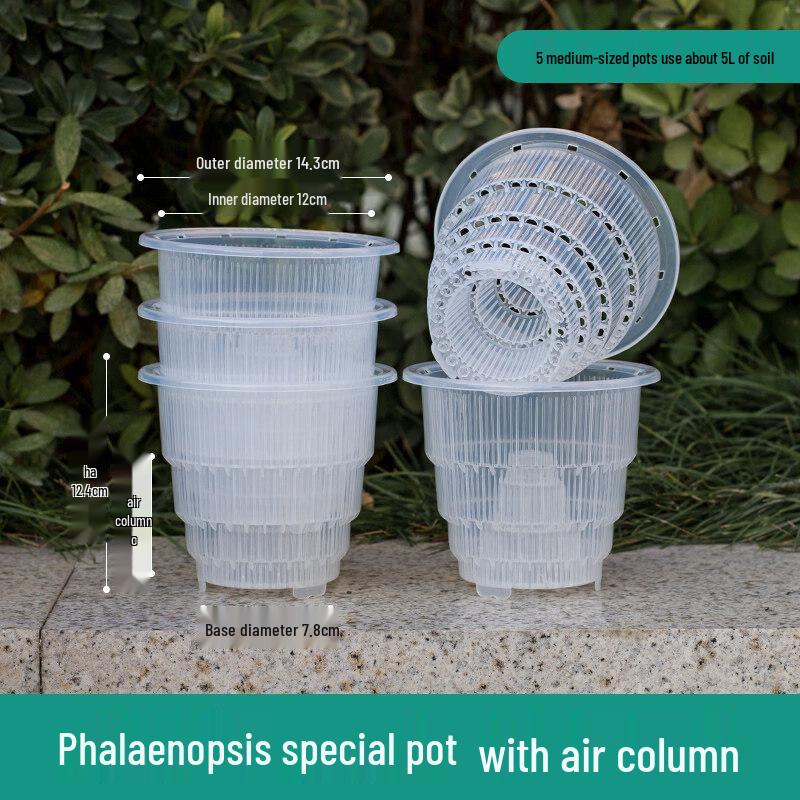 Transparent Breathable Flower Pot with Saucer