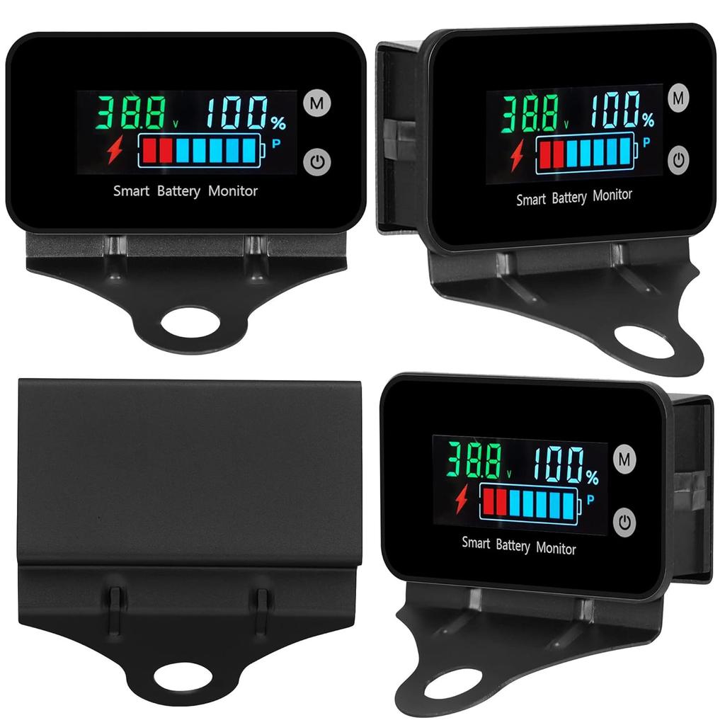 IPX7 Waterproof Battery Monitor With Bracket 7-100V,12V 24V 36V 48V 60V 72V Digital Display Battery Capacity Remaining Capacity Percentage Tester