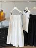 White A-line Pleated High-Waisted Umbrella Skirt - Women's 2025 Summer Mid-Length Flare Design