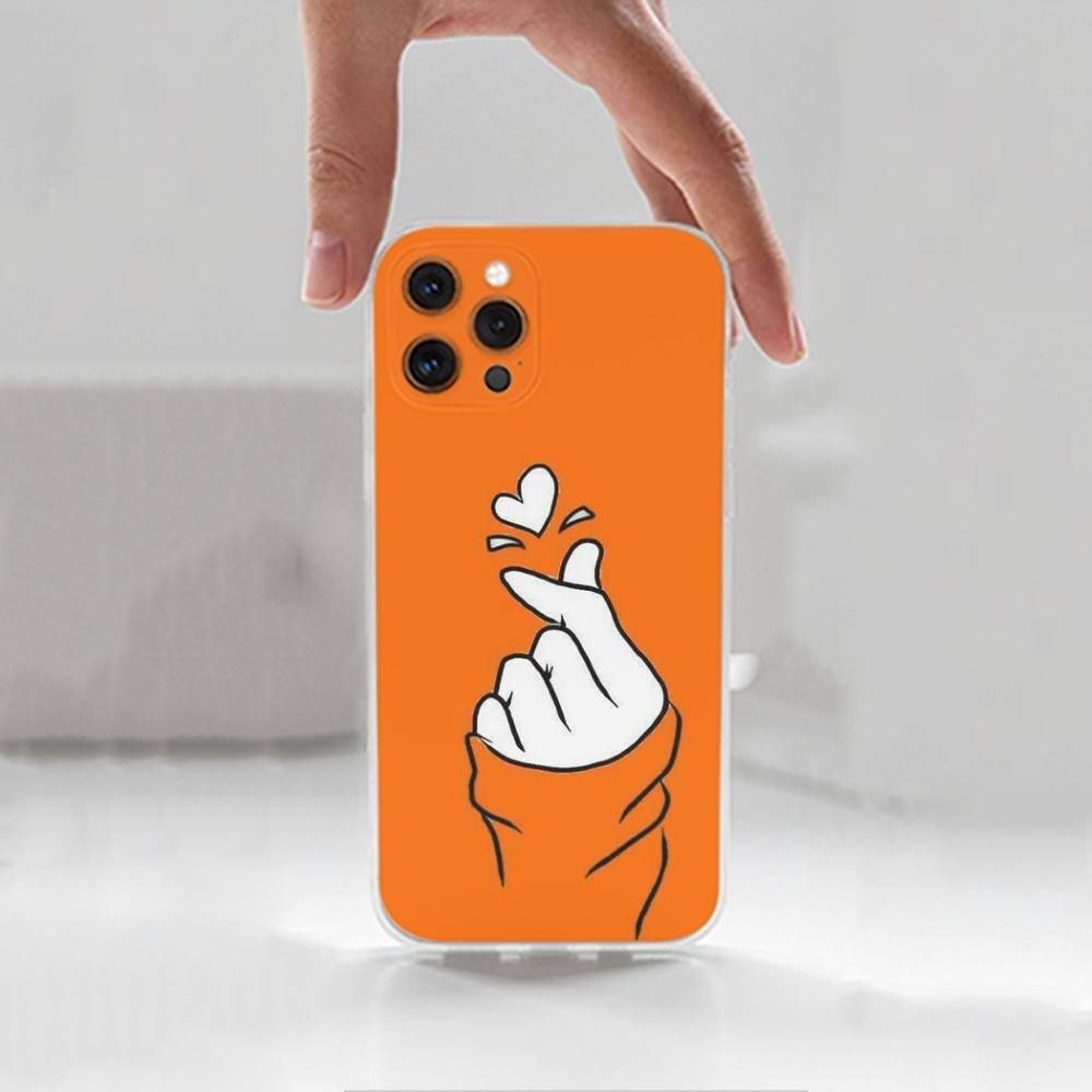 Schöne Hand-Herz-Hülle für iPhone Max, 14, 16, X, 13, XR, SE, 12, 15, Pro, 17, Plus, 11, XS, Mini durchsichtig weiche Abdeckung