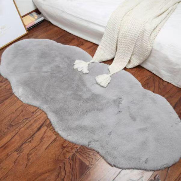 Tapete de Pele de Coelho Sintética: Tapete Felpudo para Quarto/Cabeceira, Almofada para Janela de Sacada da Sala de Estar, Tapete Final para Mesa de Centro ou Vestiário