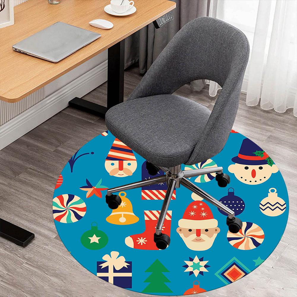 

1pc Christmas, ornaments Round Chair mat Area Rug - Non-Slip, Floor Mat for Office, Bedroom, and Indoor Decor -1002132 80cm by 80cm
