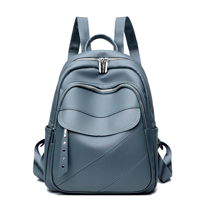 Backpack for Girls, Korean Version, New Fashionable Soft Leather Travel Bag, High-quality Student PU Backpack