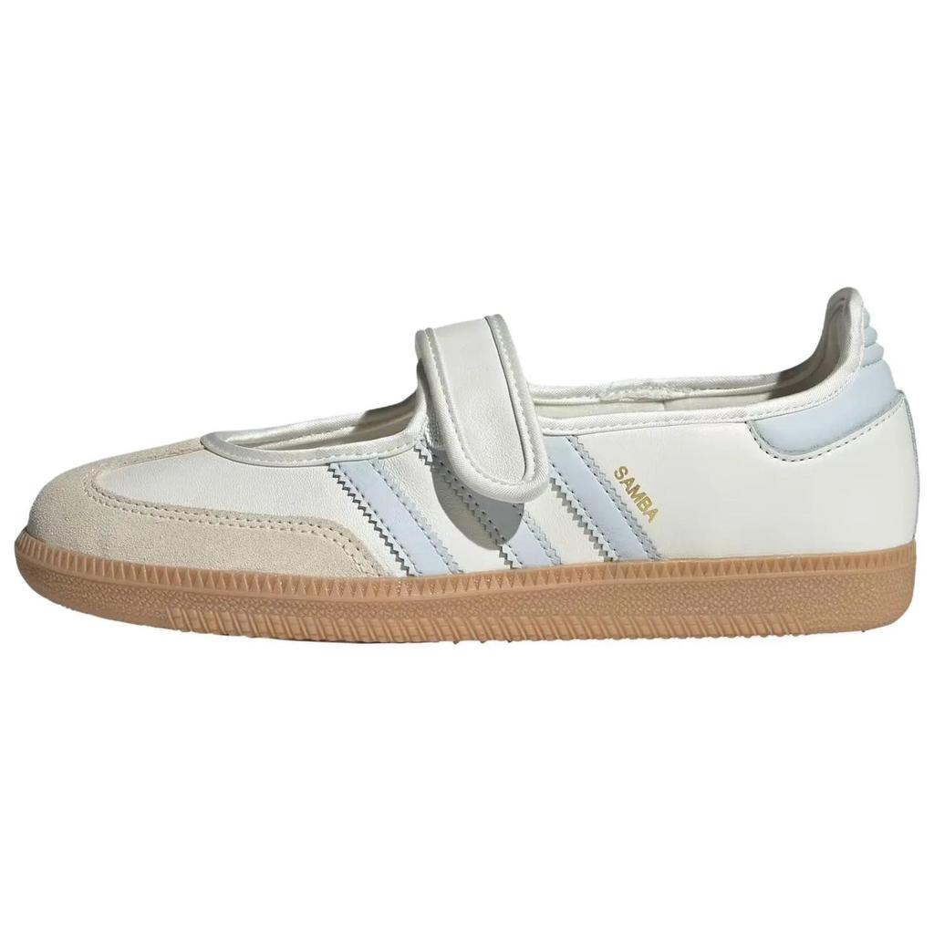 adidas Womens Samba Jane 'White Halo Blue Gum' (women's sizes) Cloud White / Gum 3 / Halo Blue Mary Jane Shoes JR7339