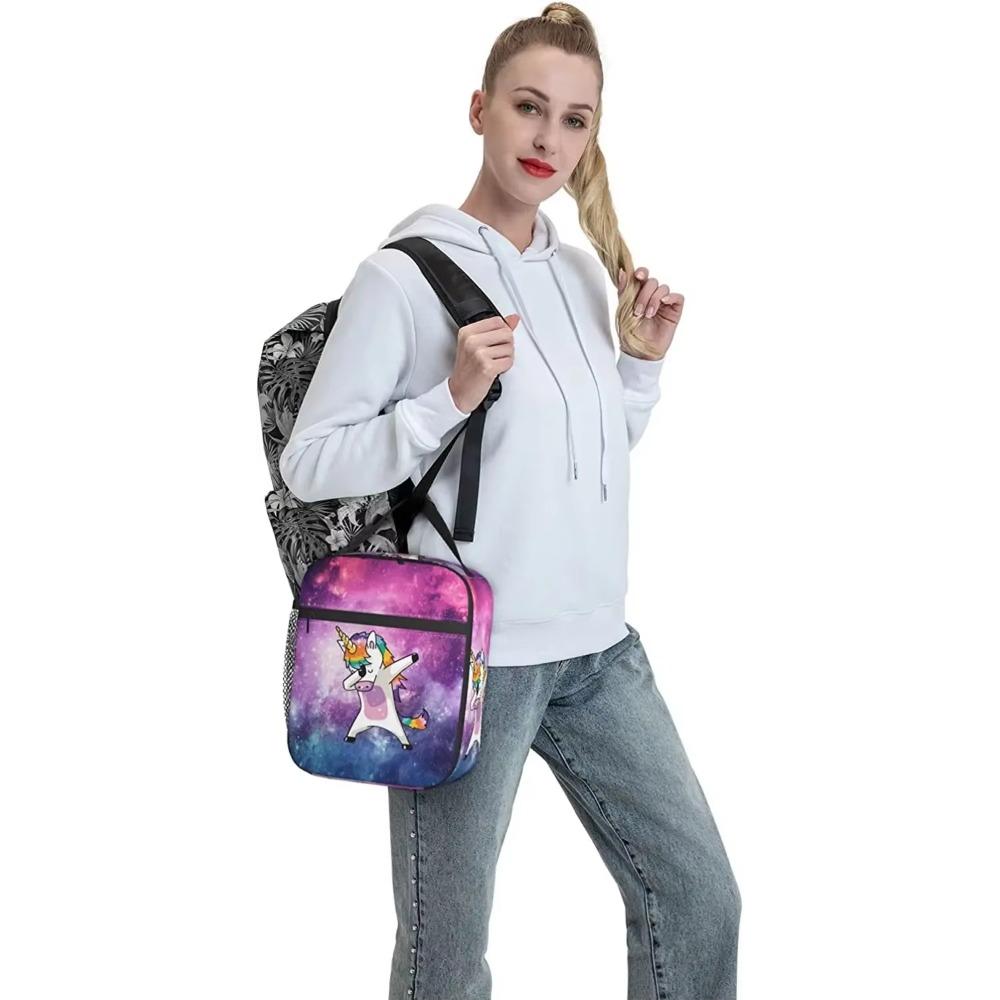 Lunch Box Insulated Lunch Bag for Women Men Unicorn Purple Reusable Cooler Tote Bags for Work Picnic Outdoor