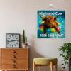 Paper Wall Calendar Easy Installation Wall Calendar Scottish Highland Cattle-themed Wall Calendar High-definition High-quality