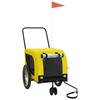 VidaXL Remorque de vélo pour animaux de compagnie jaune et noir 94022